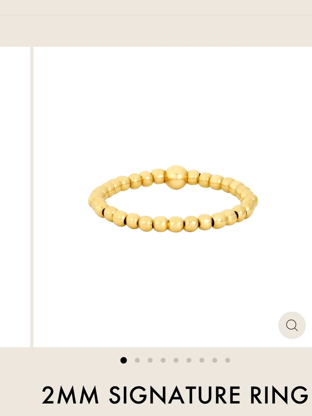 Karen Lazar - 2mm - Gold Beaded Stackable Ring - Size 8 - Picture 6 of 6